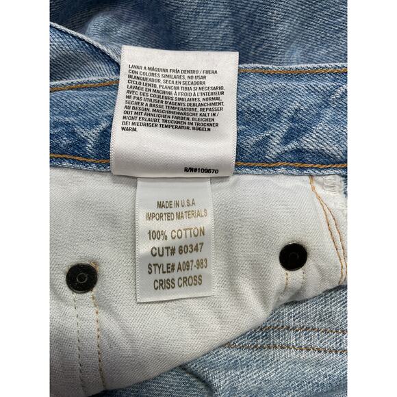 Agolde 'Criss Cross' Blue Cotton Upsized Denim Jean Size 25 - Picture 5 of 5